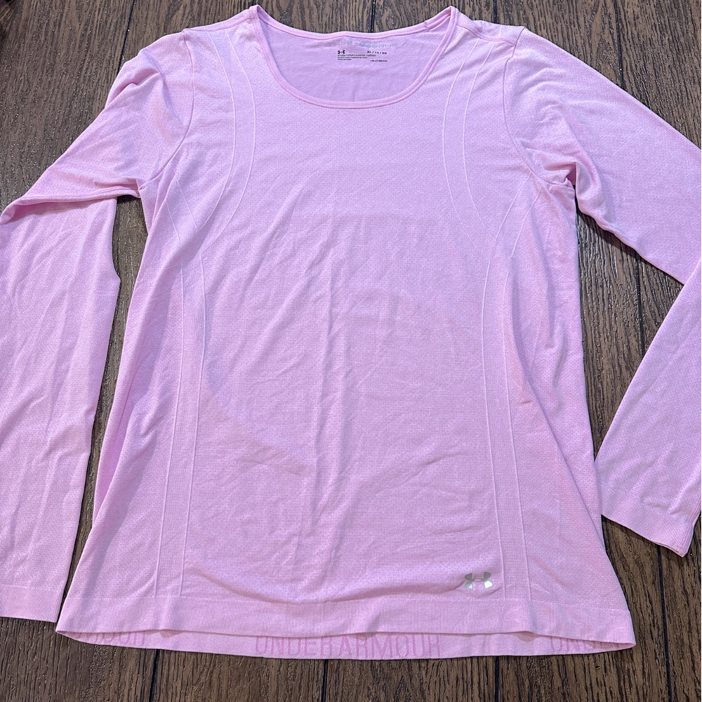 Under Armour Women's Pink Heatgear Long Sleeve Top
